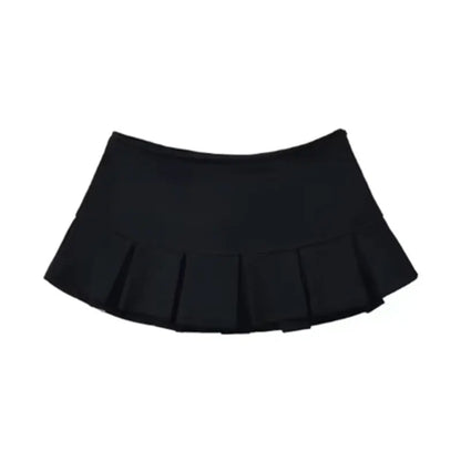 Women's Low Waist Pleated Mini Skirt