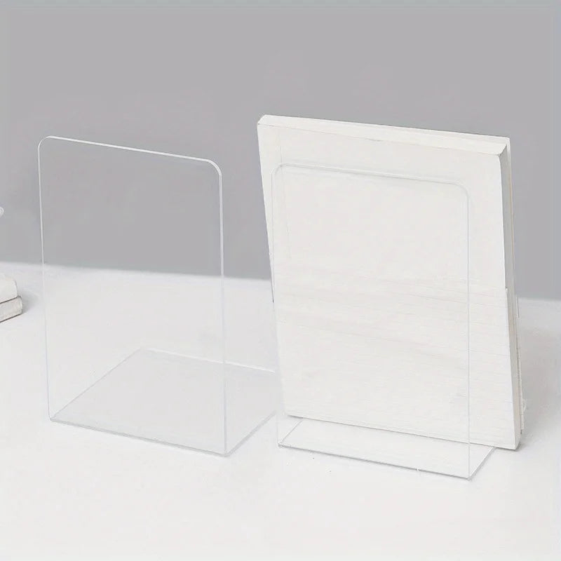 1/2pcs Clear Acrylic Bookends