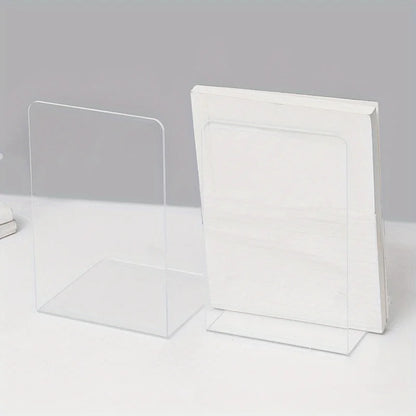 1/2pcs Clear Acrylic Bookends