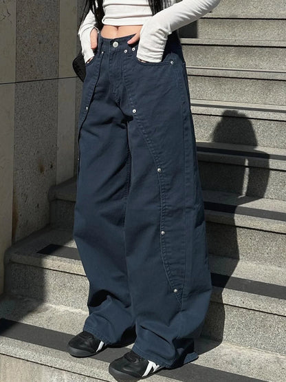 Women’s Rivet Wide-Leg Jeans