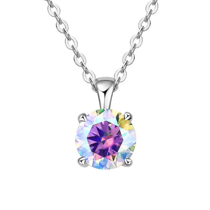 Classic Four-Prong 1ct Moissanite Pendant Necklace