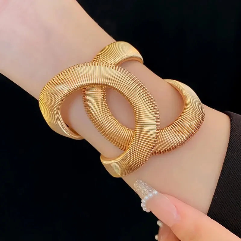 Gold Color Hollow Snake-Shaped Bracelet for Women