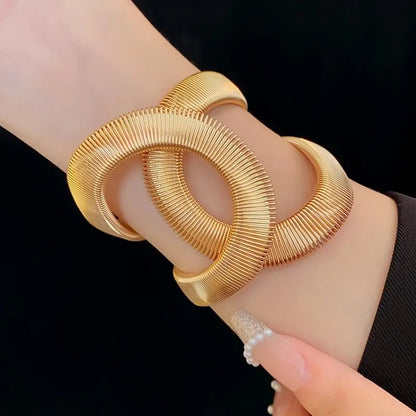 Gold Color Hollow Snake-Shaped Bracelet for Women