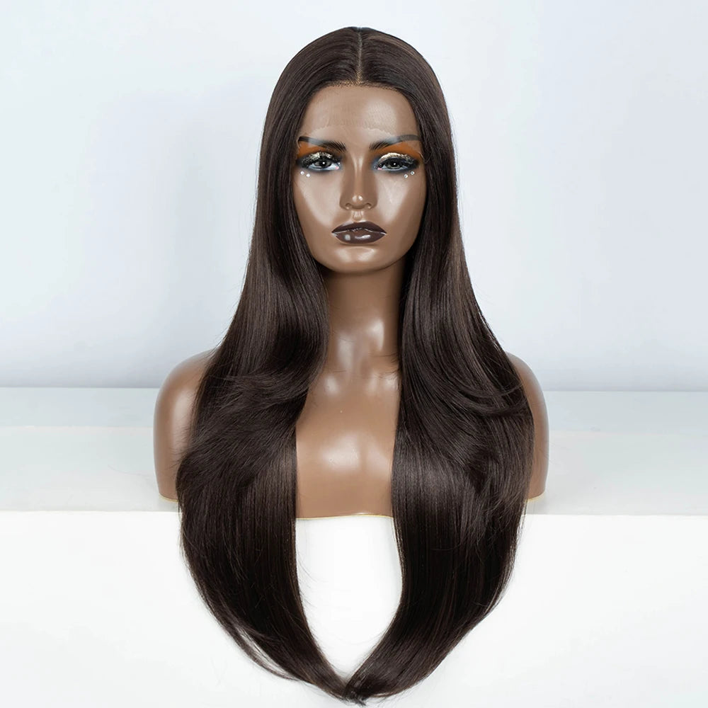 Ombre Chocolate Brown Synthetic Lace Front Wig