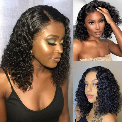 Deep Curly Short Bob Lace Front Wig