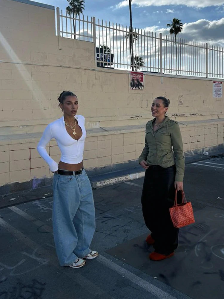 Summer Sexy Zipper V-Neck Sleeveless Top