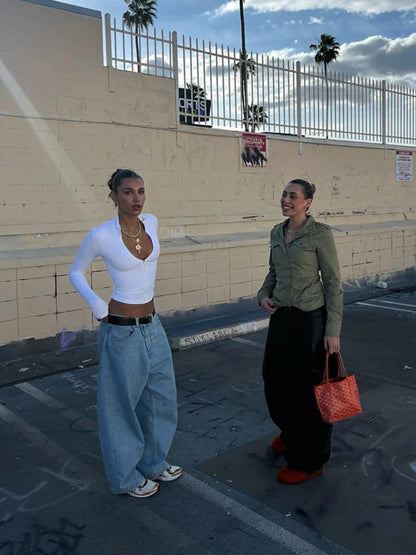 Summer Sexy Zipper V-Neck Sleeveless Top