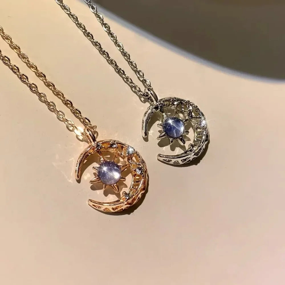 Simple & Elegant Dream Star Sun Moon Pendant Necklace