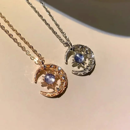 Simple & Elegant Dream Star Sun Moon Pendant Necklace