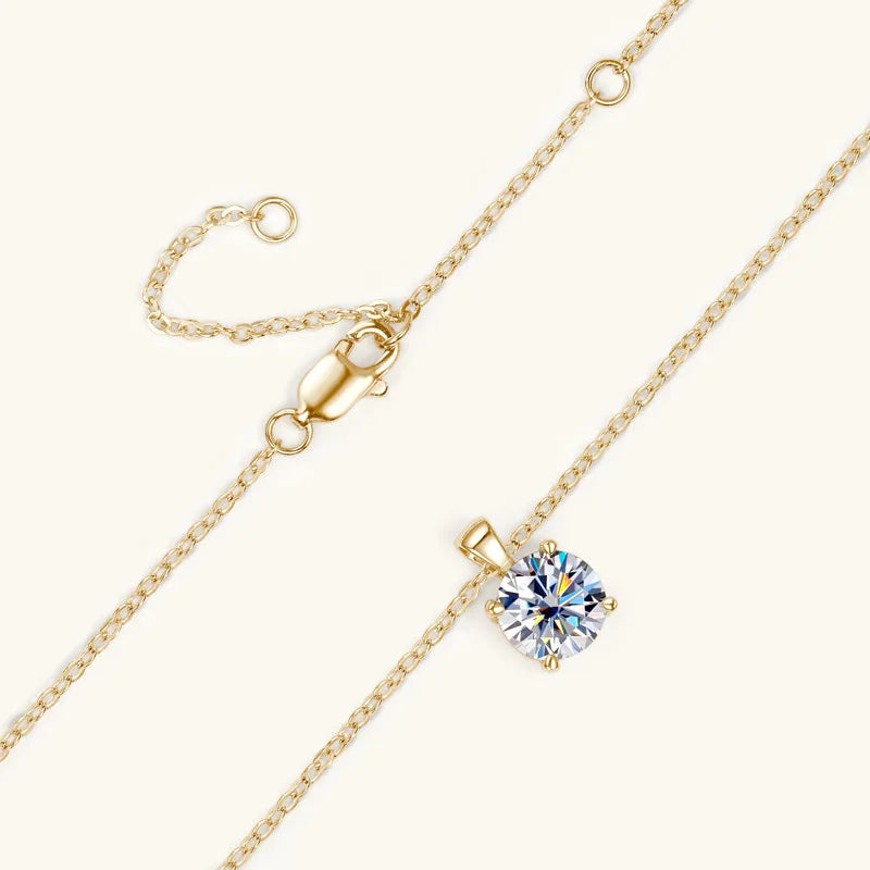 Classic Four-Prong 1ct Moissanite Pendant Necklace