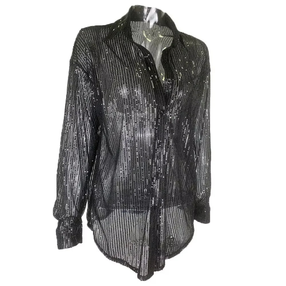 Plus Size Sequin Sparkle Shirt