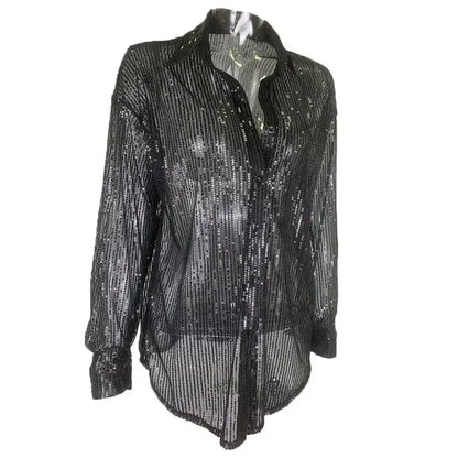Plus Size Sequin Sparkle Shirt