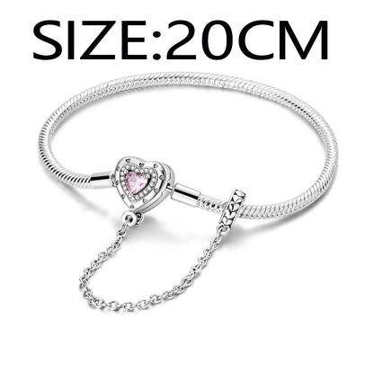 Silver-Plated Charm Bracelet with Safety Chain Clasp