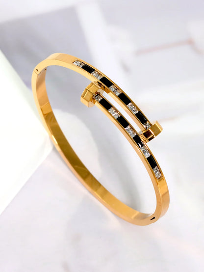 3Pcs/Set Stainless Steel Clover, Flower & Cross Nail Bracelets