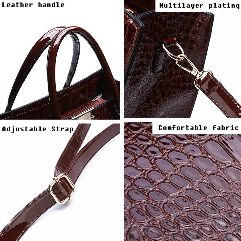 Crocodile Print Women’s Handbag
