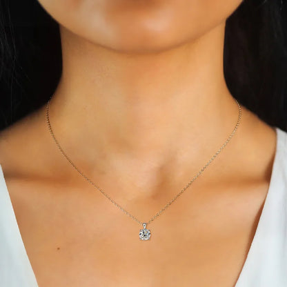 Classic Four-Prong 1ct Moissanite Pendant Necklace