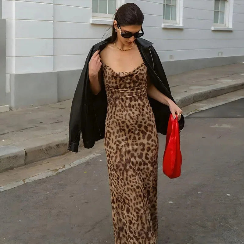 Vintage Leopard Print Cami Dress