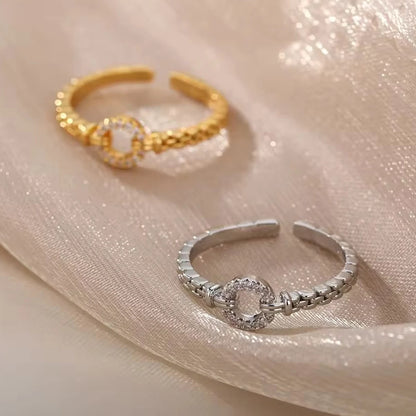 Punk Rock Chain Round Open Ring for Women