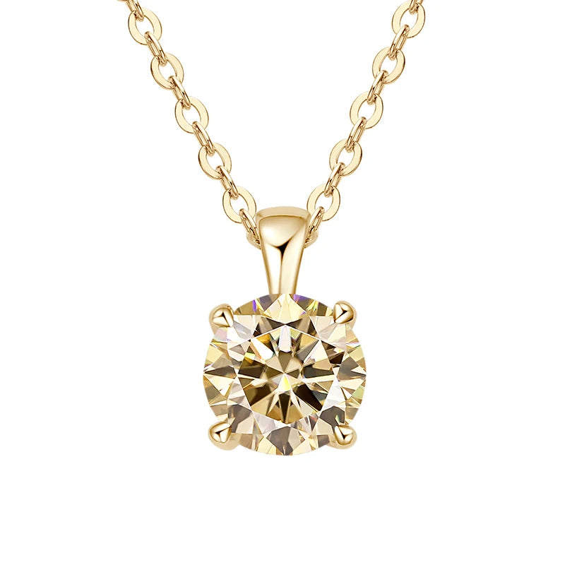 Classic Four-Prong 1ct Moissanite Pendant Necklace