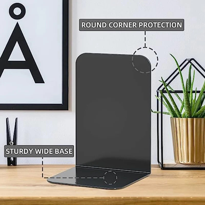 2Pcs Metal Bookends Set