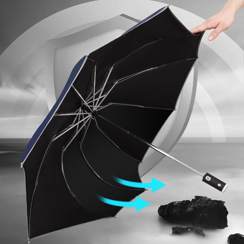 Fully Automatic Folding Umbrella with LED Flashlight