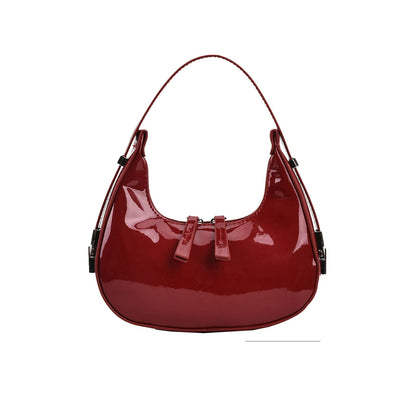 Vintage Half Moon PU Leather Shoulder Bag