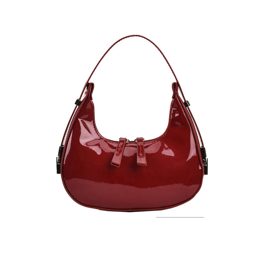 Vintage Half Moon PU Leather Shoulder Bag