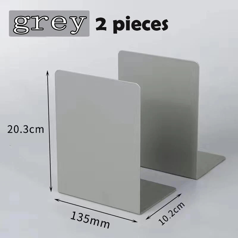 2Pcs Metal Bookends Set