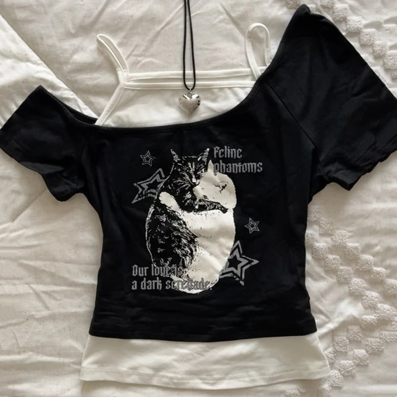 Gothic Two-Piece T-Shirt Set