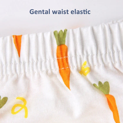 4pcs Baby Cartoon Muslin Cotton Training Pants Set