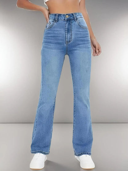 Women’s Slimming High-Waist Washed Jeans