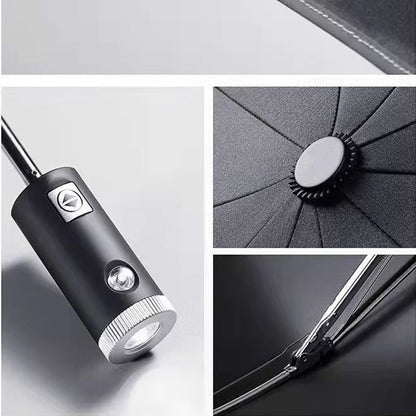 Fully Automatic Folding Umbrella with LED Flashlight