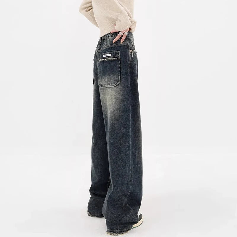 Women's Retro Loose Wide-Leg Jeans
