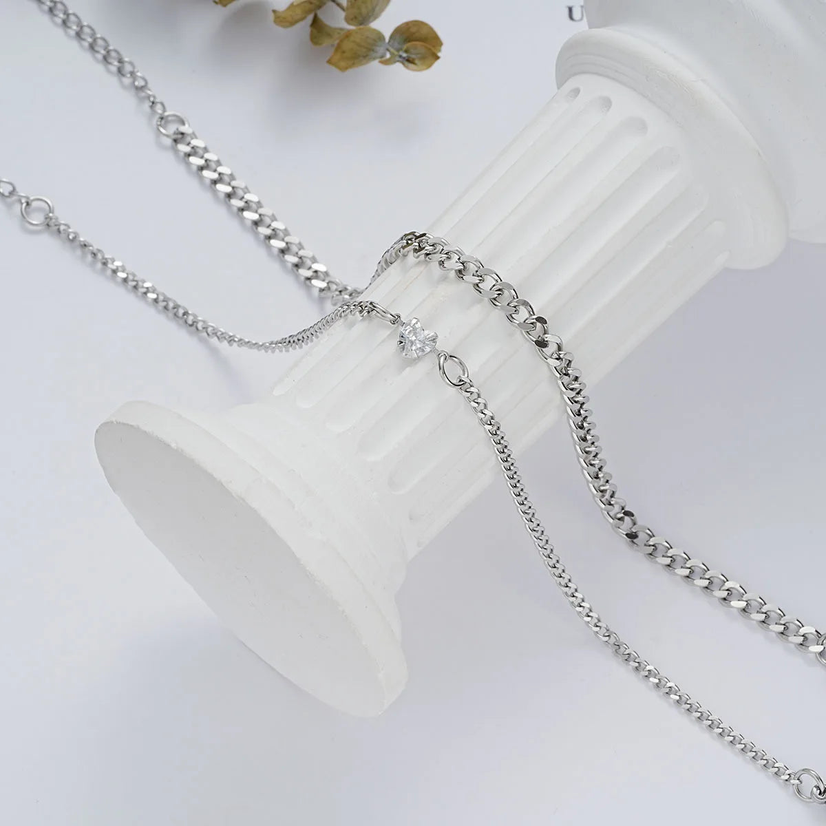 2PCS Fashion Crystal Heart Couple Bracelets