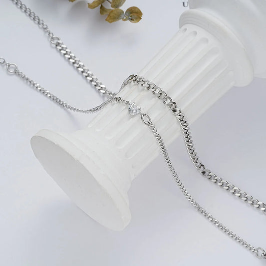 2PCS Fashion Crystal Heart Couple Bracelets