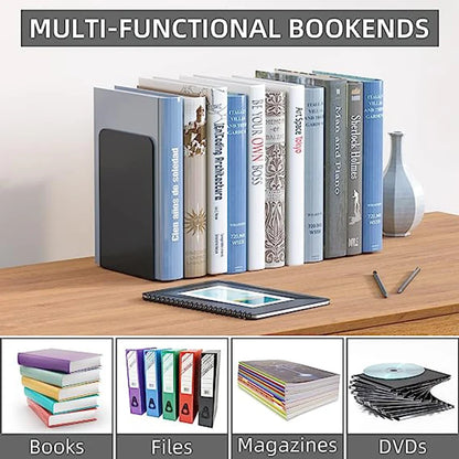 2Pcs Metal Bookends Set