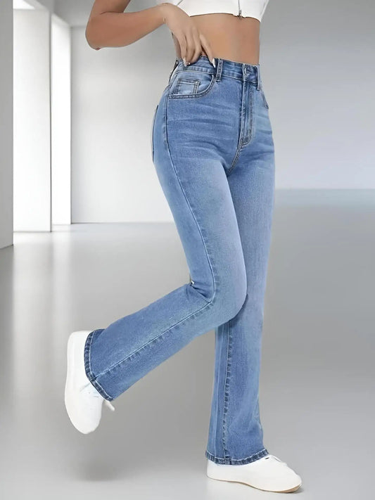 Women’s Slimming High-Waist Washed Jeans