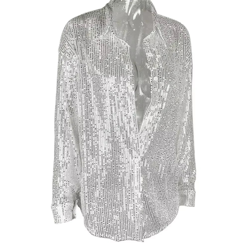 Plus Size Sequin Sparkle Shirt