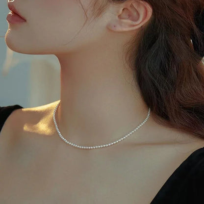 New Vintage Elegant White Pearl Chain Choker Necklace