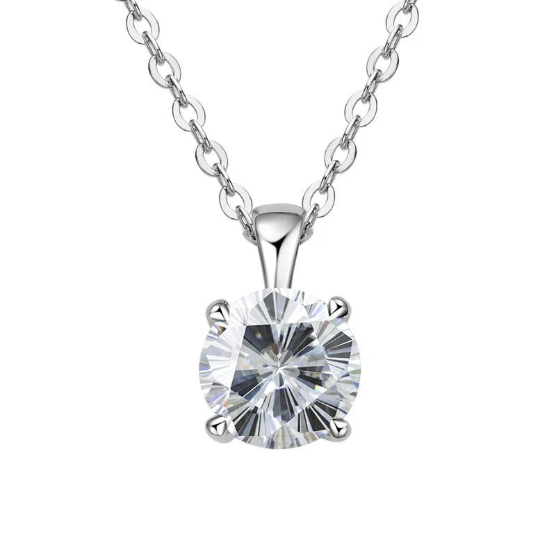 Classic Four-Prong 1ct Moissanite Pendant Necklace