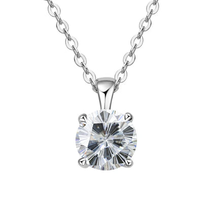 Classic Four-Prong 1ct Moissanite Pendant Necklace
