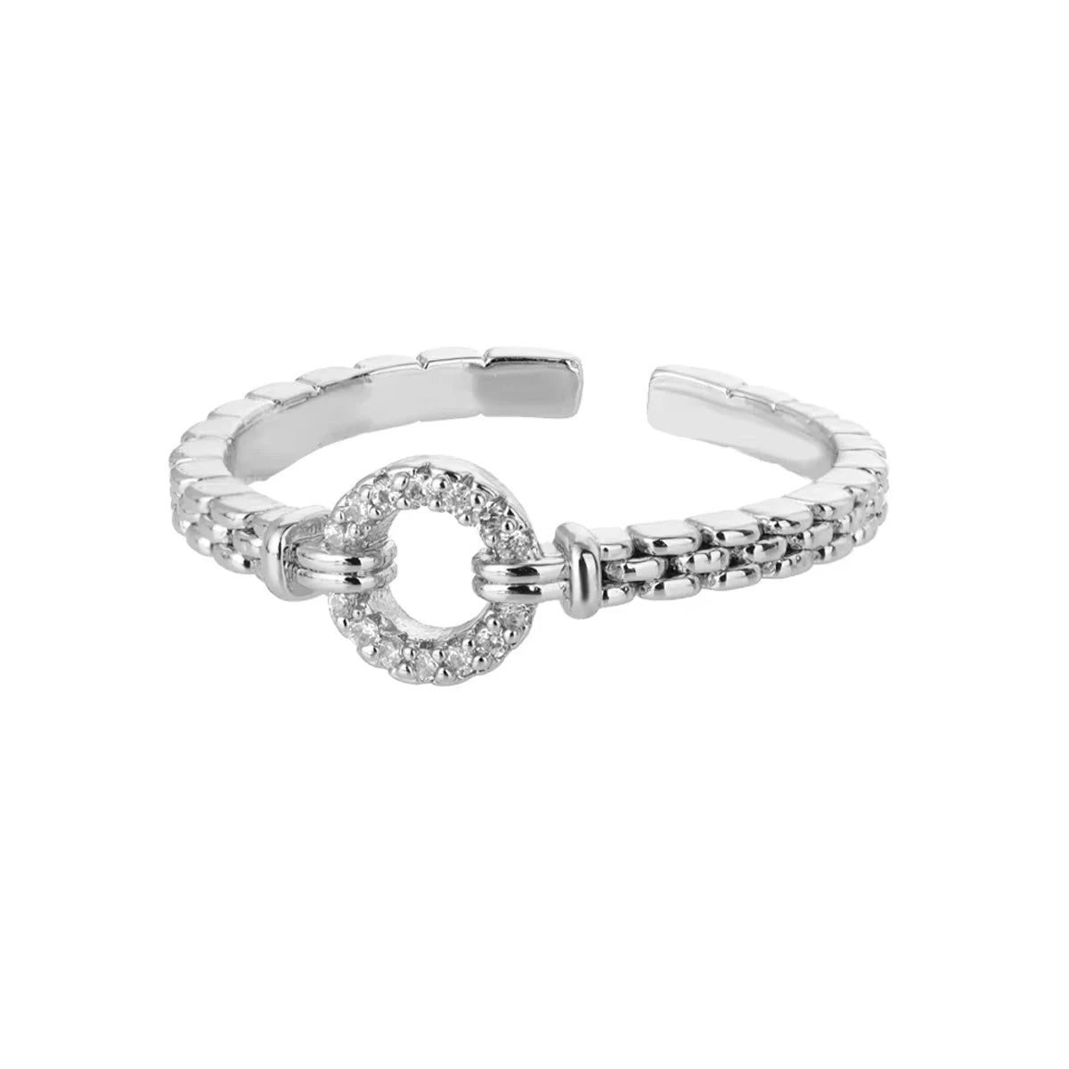 Punk Rock Chain Round Open Ring for Women