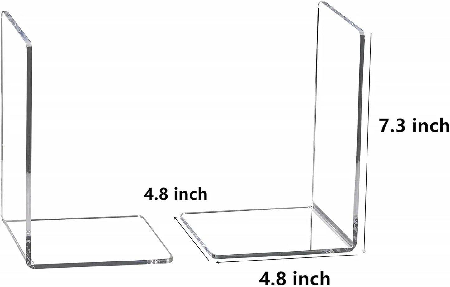 6/8 Pcs Clear Acrylic Bookends