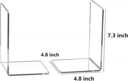 6/8 Pcs Clear Acrylic Bookends