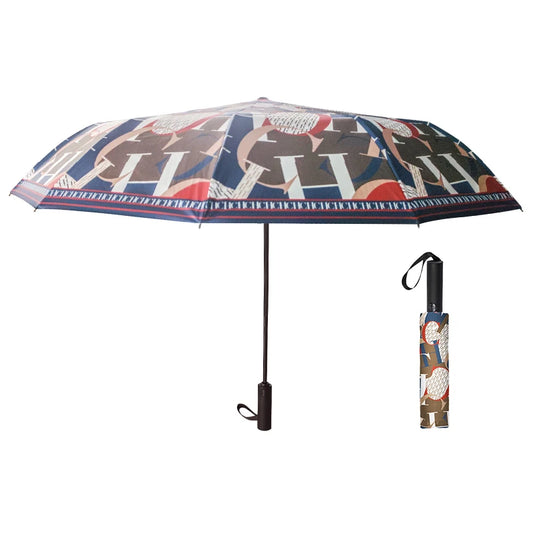 CH Letter Design Automatic Folding Umbrella