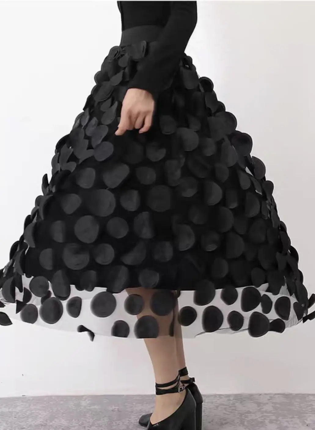 Women's Vintage Polka Dot Tulle Mesh Skirt