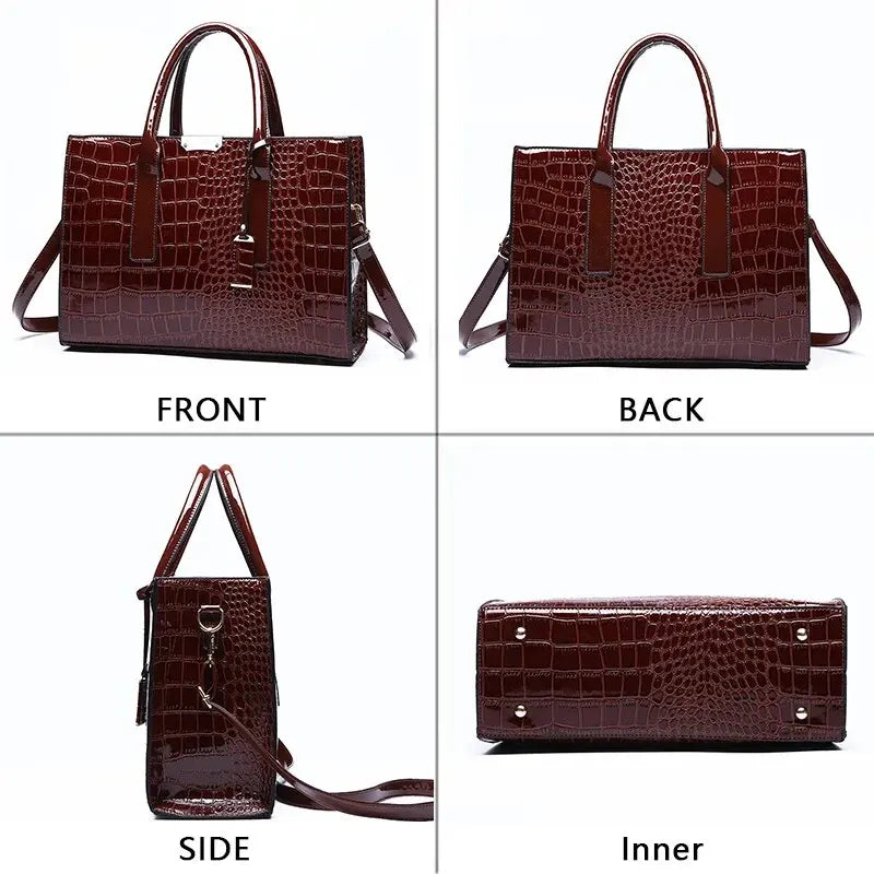 Crocodile Print Women’s Handbag