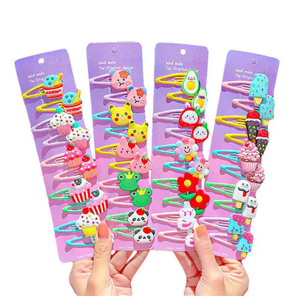 10PCS Cute Cartoon Hairpins Set