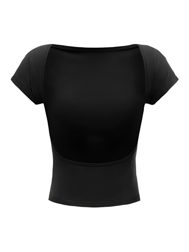 Backless O-Neck Crop Top