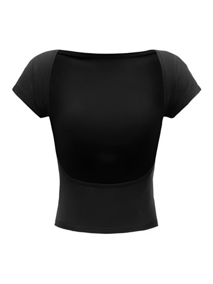 Backless O-Neck Crop Top